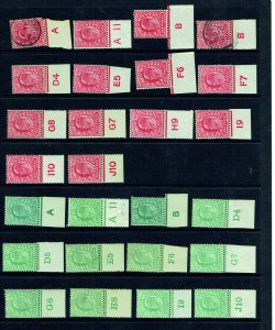 GREAT BRITAIN EDWARD VII Control singles - Mint assem of all different - 42298