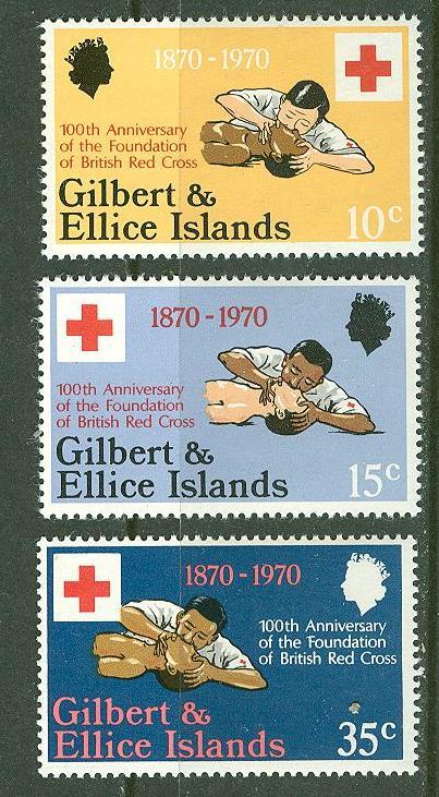 Gilbert & Ellice # 159-61 Red Cross (3)  Mint NH