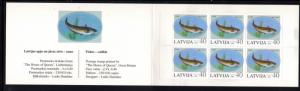 Latvia Sc 556a 2002 Fish Amsterdam stamp booklet mint NH