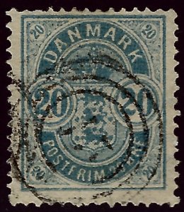 Denmark SC#37 Small numeral Used Fine sh perfs Cat $60.00...steal the deal!!