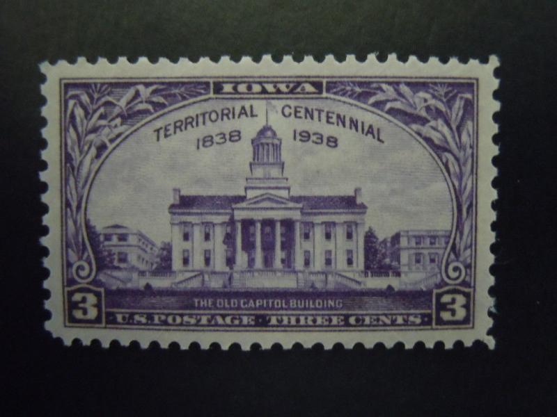 1938 #838 3c Iowa Territory Centennial MNH OG XF CHOICE