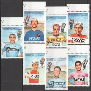 B0702 Ajman Champions Of Sport Cycling 1Set Mnh