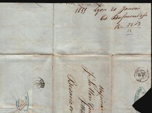 France 1855 Letter Cover / Lyon CDS - Z15695