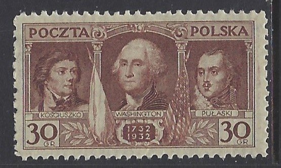 Poland, Scott #267; 30g Birth Anniversary of George Washington, MNH