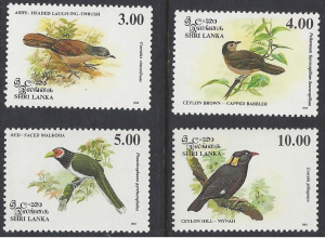 Sri Lanka #1079-82a MNH set, birds, issued 1993