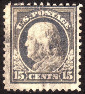 1917, US 15c, Franklin, Used, Creased, Sc 514