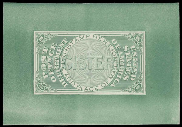 US SCOTT #OXF1TC2e Trial Color Small Die Proof On Card SCV $1,000 (DFP 7/13/20)