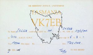 1974 LINDISFARNE TASMANIA Australia Amateur Radio QSL Card 16588-