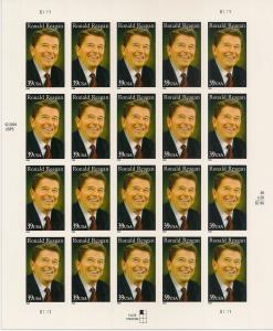 US 4078 Ronald Reagan 39c sheet (20 stamps) MNH 2006