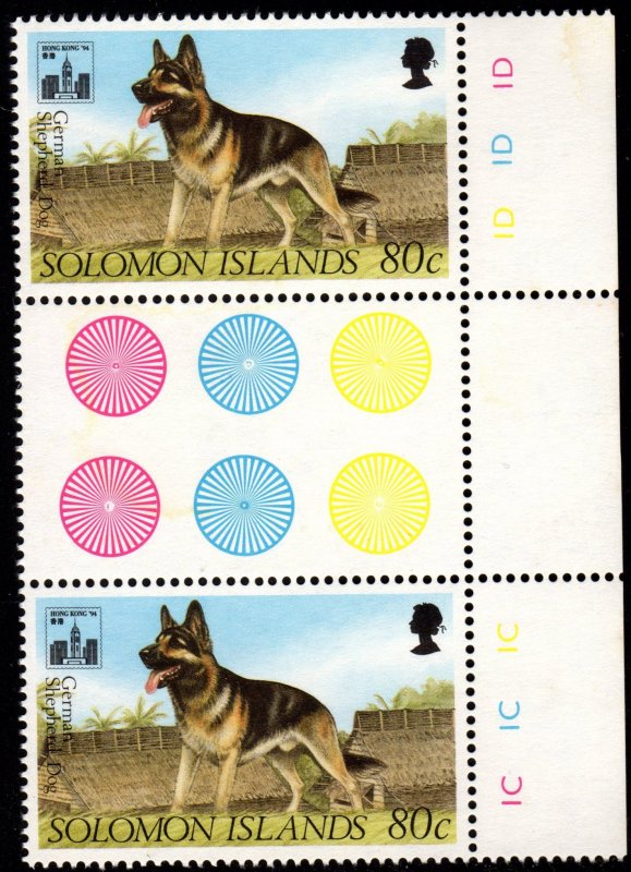 Solomon Islands - Scott #768 Mint Gutter Pair (Dog)