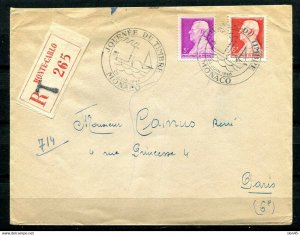 Monaco 1946 Register Cover to France Paris Special cancel 11550