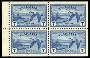 Canada 1946 KGVI 7c blue booklet pane of four superb MNH. SG 407a. Sc C9a.