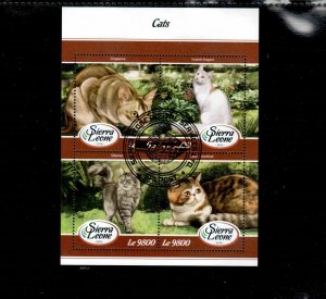 SIERRA LEONE 2018 CATS MINT VF NH O.G S/S CTO (SL1)