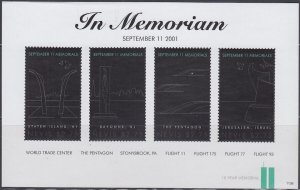 NEVIS Sc #1683 CPL MNH SHEET of 4 - 10th ANN of 9/11 ATTACK in NEW YORK