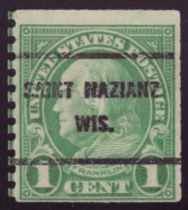 US Precancel Saint Nazianz Wisconsin 9700