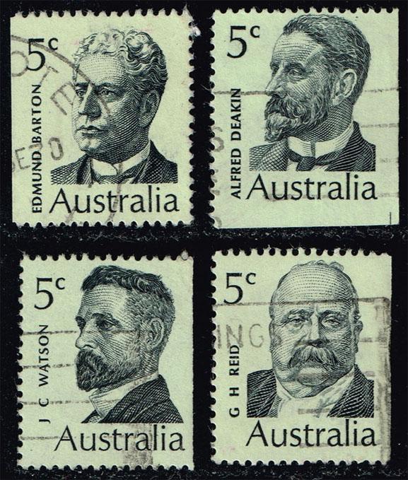 Australia #450-453 Prime Ministers Set of 4; Used (1.40)