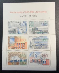 Finland MNH #737  1986 complete Booklet of 6 Architecture, Buildings SCV $5.75 