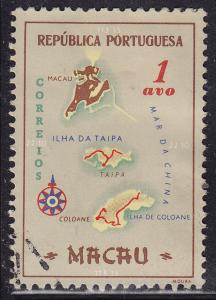Macao 383  Macao Colony Map 1956