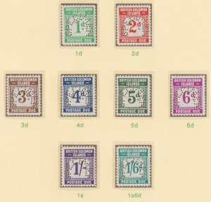 Br SOLOMON Is 1940 POSTAGE DUE  SPECIMEN   set of 8