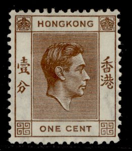 HONG KONG GVI SG140, 1c brown, M MINT.