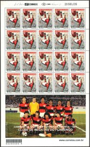 Brazil 2001 Football Soccer FC Regatas do Flamengo Full Sheet MNH