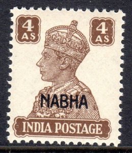 INDIA  --NABHA -    1940-43  -   SG 114 -   4 anna   -    Mint Never Hinged  
