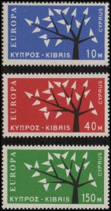 Cyprus 219-21 - Mint-NH - Europa / Trees (1962) (cv $76.25)