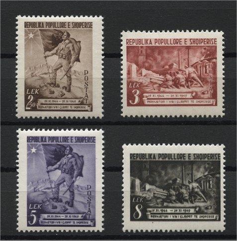 ALBANIA, 5th ANNIVERSARY OF LIBERATION 1949 MNH SET	