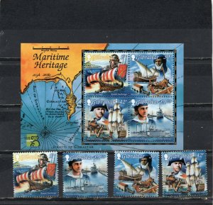 GIBRALTAR 1999 SHIPS SET OF 4 STAMPS & S/S MNH