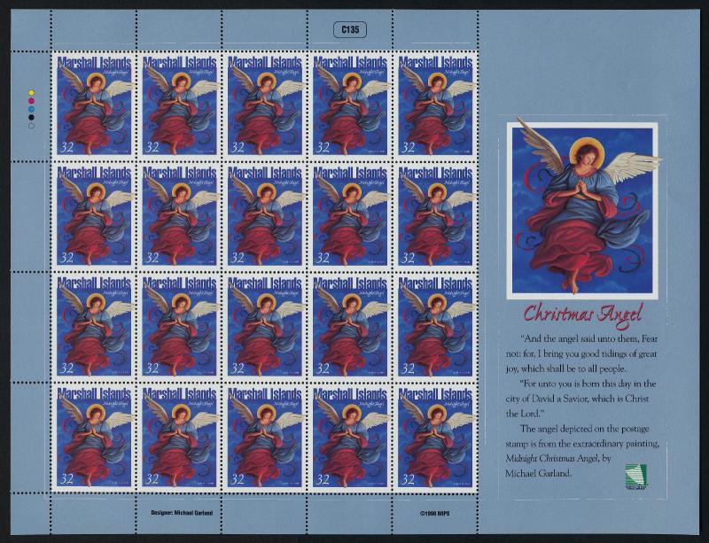 Marshall Islands 670 Sheet MNH Christmas, Angel