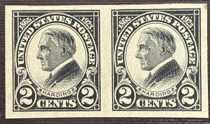 US Stamps - SC# 611 - MNH - Harding - Pair - Catalog Value $20.00