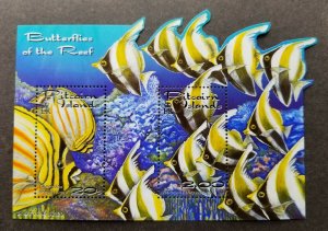 Pitcairn Island Butterflies Of Reef 2001 Fish Coral Marine (ms MNH *odd *unusual