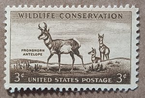 United States #1078 3c Wildlife Conservation-Pronghorn Antelope MNH (1956)