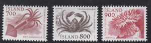 Iceland # 610-612, Marine Life, Mint NH