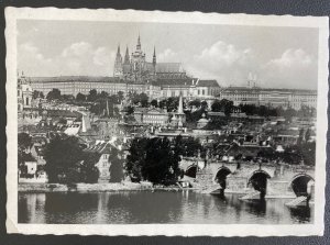 1939 Prague Bohemia Germany RPPC Postcard first Day Cover Charles Bridge