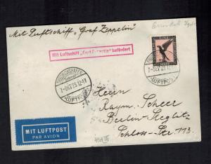 1929 Breslau Germany Graf Zeppelin Cover to Berlin LZ 127