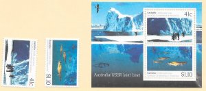 AUSTRALIA Sc#1182-1183 1183a Souvenir Sheet Mint Never Hinged