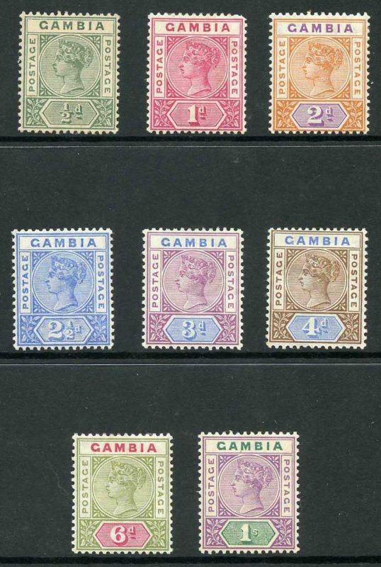 Gambia SG37/44 1898-1902 QV Wmk Crown CA Set of 8 M/M