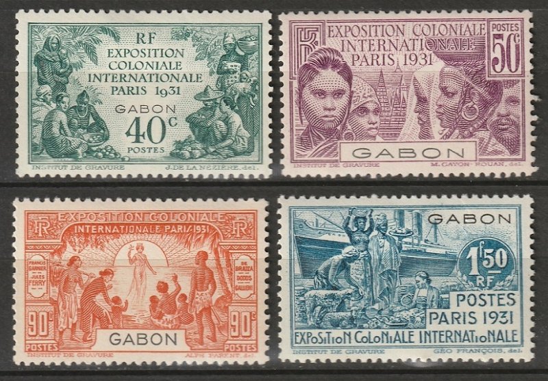 Gabon 1931 Sc 120-3 set MLH*/MH*