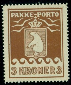 GREENLAND #Q9 (P12) 3kr Pakke Porto, og, NH, XF, Scott $363.00