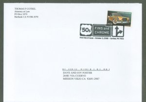 US 4354 2006 typed address uncacheted commercial FDC; 1957 Studebaker Golden Hawk, car