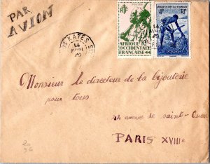 French West Africa 4F Dahomey Laborer and 10F Colonial Soldier 1949 Kayes, So...
