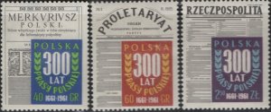 POLAND 966-968 Unused Hinged Polish Newspaper