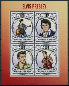 Burundi 2013 MNH Elvis Presley Stamps Celebrities Music Famous People 4v M/S