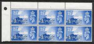 Sg C2a 1948 Channel Islands variety 'Crown flaw' QCom13a MOUNTED MINT in margin