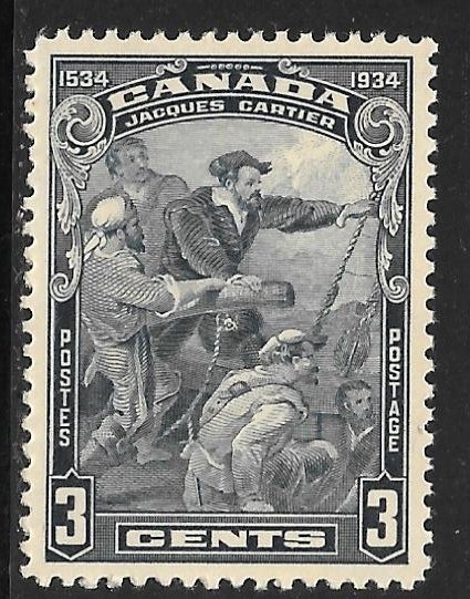 Canada 208: 3c Jacques Cartier approaching Land, MNH, VF