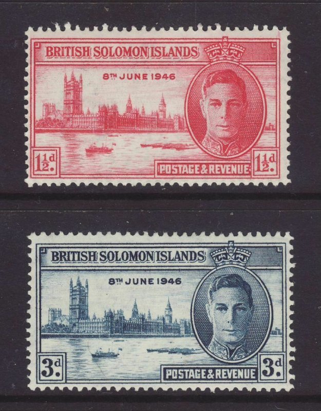 1946 Br Solomon Is Victory Set Mounted-Mint.