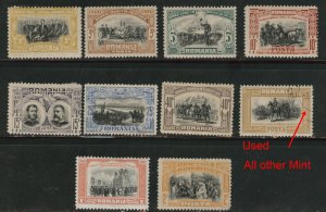 Romania Scott 176-185 mixed set one used see both scans