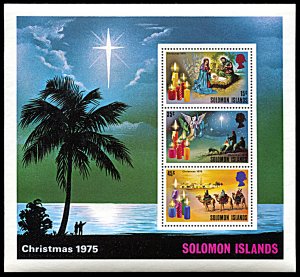 Solomon Islands 295a, MNH, Christmas 1975 souvenir sheet