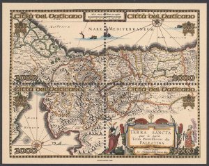 Vatican Sc# 1112 FD Cancel Souvenir Sheet 1999 Holy Places